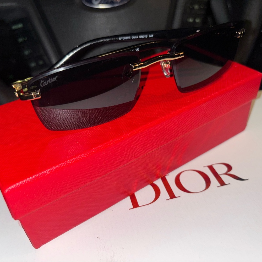 Cartier Black and Gold Sunglasses